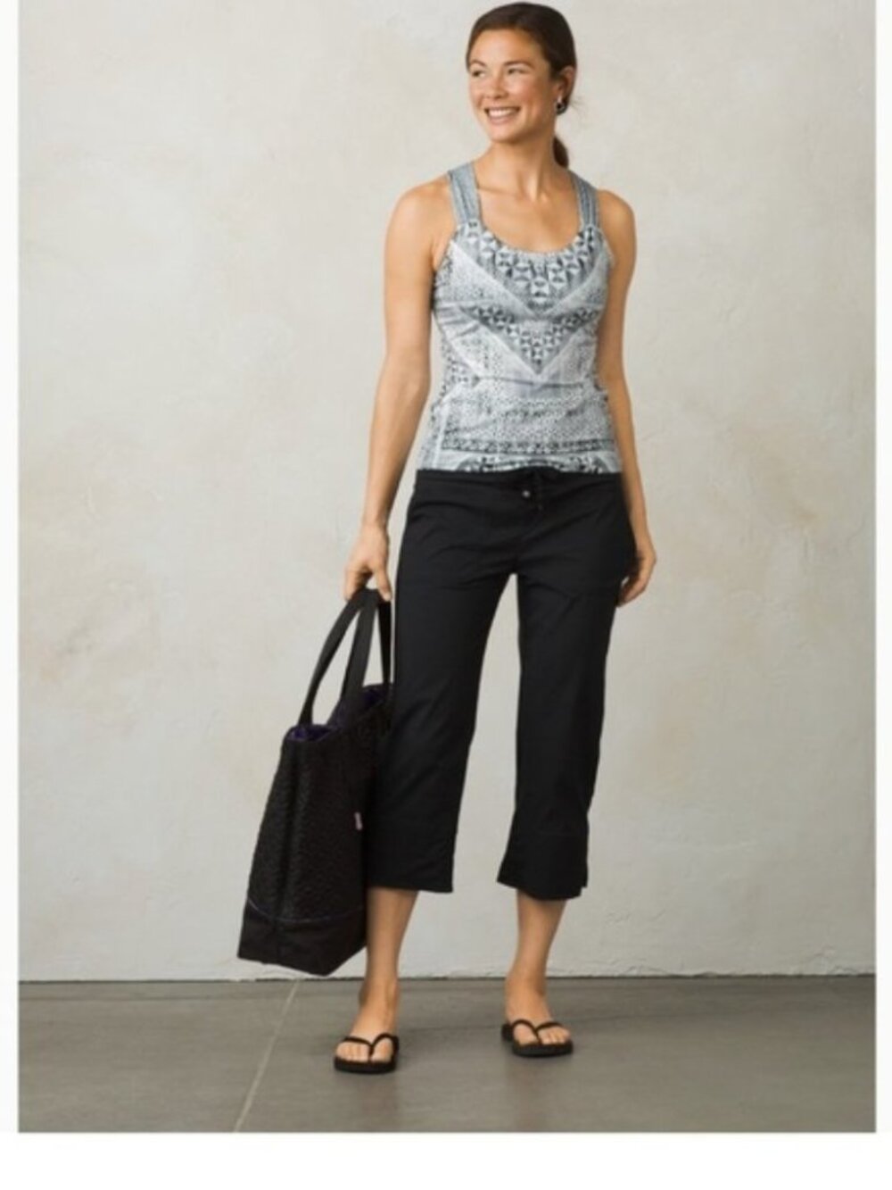 Prana Bliss Hiking Capri Pants Size S Nylon Spandex Stretch Black